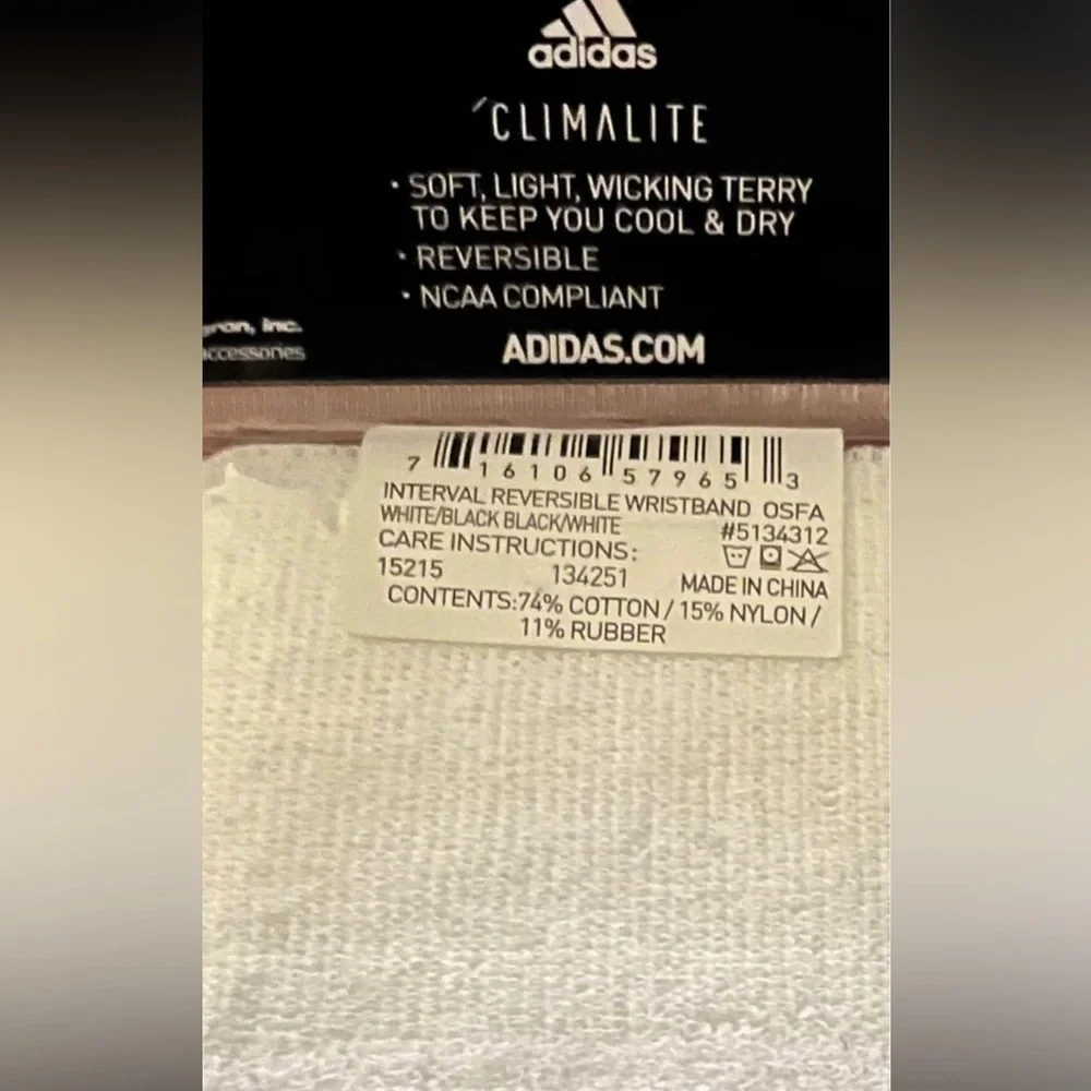 Adidas Climalite Wristbands - reversible wrist sweatbands NEW IN PACKAGE NWT